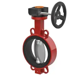 Wafer type butterfly valve and stainless steel with molybdenum disk and EPDM soft seat, DN100, PN16. PA600 series reducer
