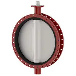 Wafer type butterfly valve with steel body and stainless steel disk and EPDM seat, DN1000, PN10. PA300 series bare stem
