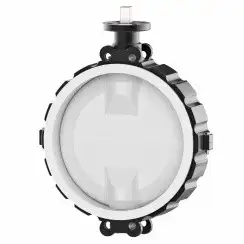 Wafer type lined butterfly valve with stainless-steel + molybdenum body and stainless steel with molybdenum disk and PTFE seat, DN500, PN10. PA200 series bare stem