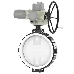 Wafer type lined butterfly valve with stainless-steel + molybdenum body and stainless steel with molybdenum disk and PTFE seat, DN500, PN10. PA200 series 