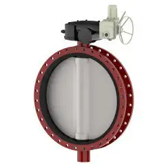 Wafer type butterfly valve with steel body and stainless steel disk and EPDM seat, DN1000, PN10. PA300 series electric actuator