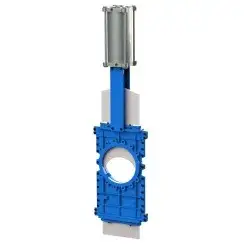 Knife gate valve with through knife with steel body and metal-on-metal seat, DN200, PN10. PA510 series 