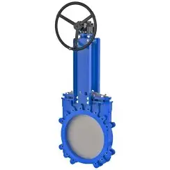 Bidirectional knife gate valve with ductile-iron body and EPDM seat, DN800, PN10. PA520 series electric actuator