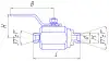split-body ball valve, DN25, PN16 