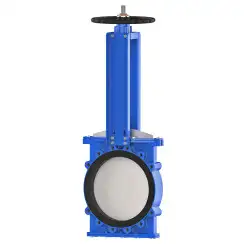 Bidirectional knife gate valve with internal rubber inserts with ductile-iron body and ss304+graphite seat, DN450, PN10. PA550 series 
