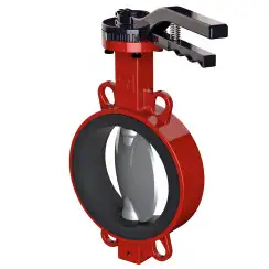 Wafer type butterfly valve and stainless steel with molybdenum disk and EPDM soft seat, DN100, PN16. PA600 series 
