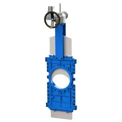 Knife gate valve with through knife with stainless-steel + molybdenum body and metal-on-metal seat, DN900, PN10. PA510 series 