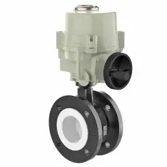 Flanged type lined butterfly valve with stainless-steel + molybdenum body and stainless steel disk and PTFE seat, DN80, PN10. PA200 series 