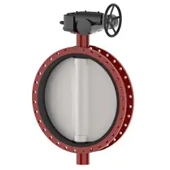 Wafer type butterfly valve with steel body and stainless steel disk and EPDM seat, DN1000, PN10. PA300 series reducer