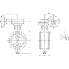 Welded type butterfly valve with tripple eccentricity with stainless-steel body and stainless steel disk and ss304+graphite seat, DN800, PN40. PA900 series 