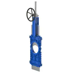 Knife gate valve with through knife with steel body and EPDM seat, DN250, PN10. PA510 series reducer