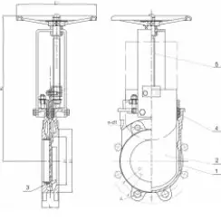 Unidirectional knife gate valve with ductile-iron body and EPDM seat, DN200, PN16. PA540 series 