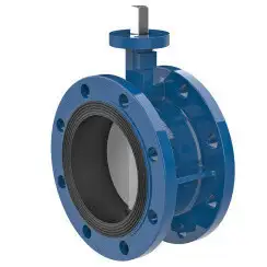 Flanged type butterfly valve with stainless-steel body and stainless steel with molybdenum disk and NBR seat, DN400, PN10. PA300 series bare stem