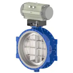 Wafer type butterfly valve with double eccentricity with stainless-steel body and ductile iron disk and EPDM seat, DN900, PN10. PA700 series 