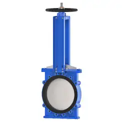 Bidirectional knife gate valve with internal rubber inserts with ductile-iron body and ss304+graphite seat, DN450, PN10. PA550 series 