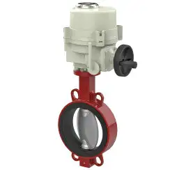Wafer type butterfly valve and stainless steel with molybdenum disk and EPDM soft seat, DN100, PN16. PA600 series electric actuator
