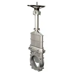Unidirectional knife gate valve for high pressure with blind body with steel body and metal-on-metal seat, DN200, PN10. PA570 series 