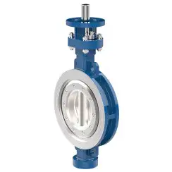Wafer type butterfly valve with tripple eccentricity with alloyed-steel body and carbon steel disk and metal-on-metal seat, DN400, PN10. PA900 series bare stem