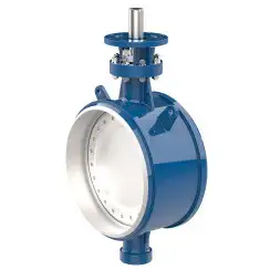 Welded type butterfly valve with tripple eccentricity with stainless-steel body and carbon steel disk and metal-on-metal seat, DN600, PN63. PA900 series bare stem