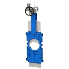 Knife gate valve with through knife with stainless-steel + molybdenum body and metal-on-metal seat, DN600, PN10. PA510 series 