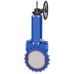 Bidirectional knife gate valve with polyurethane seat with steel body, DN800, PN10. PA560 series reducer