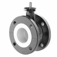 Flanged type lined butterfly valve and stainless steel with molybdenum disk and PTFE seat, DN100, PN16. PA200 series bare stem