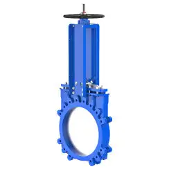 Unidirectional knife gate valve with steel body and Viton seat, DN250, PN10. PA540 series 