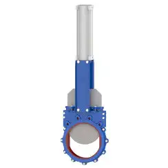 Bidirectional knife gate valve with polyurethane seat with stainless-steel body, DN200, PN10. PA560 series pneumatic actuator