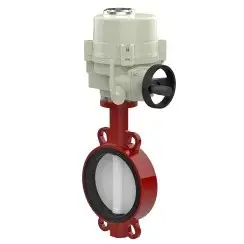 Wafer type butterfly valve with steel body and carbon steel disk and EPDM seat, DN300, PN16. PA300 series electric actuator