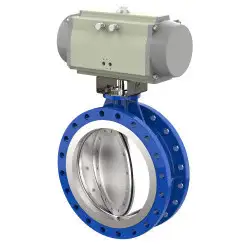 Wafer type butterfly valve with double eccentricity with stainless-steel body and ductile iron disk and EPDM seat, DN400, PN10. PA700 series 
