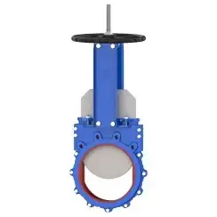Bidirectional knife gate valve with polyurethane seat with ductile-iron body, DN125, PN10. PA560 series 