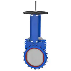 Bidirectional knife gate valve with polyurethane seat with stainless-steel body, DN400, PN10. PA560 series 