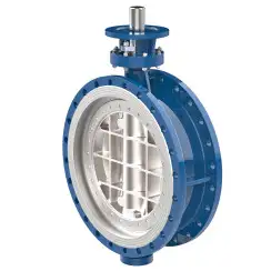 Flanged type butterfly valve with tripple eccentricity with steel body and stainless steel with molybdenum disk and metal-on-metal seat, DN600, PN63. PA900 series 