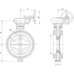 Flanged type butterfly valve with tripple eccentricity with stainless-steel body and carbon steel disk and ss304+graphite seat, DN800, PN40. PA900 series 
