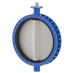 Wafer type butterfly valve and ductile iron disk and NBR seat, DN1200, PN10. PA300 series bare stem