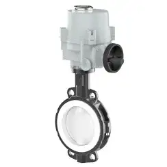 Wafer type lined butterfly valve with steel body and carbon steel disk and PTFE seat, DN100, PN16. PA200 series 