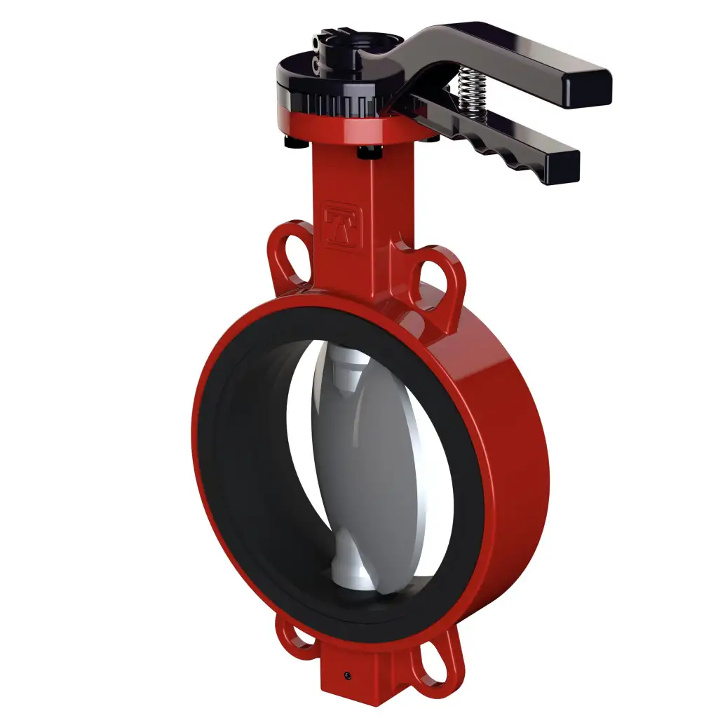 Wafer type butterfly valve and stainless steel with molybdenum disk and EPDM soft seat, DN32/40, PN16. PA600 series bare stem